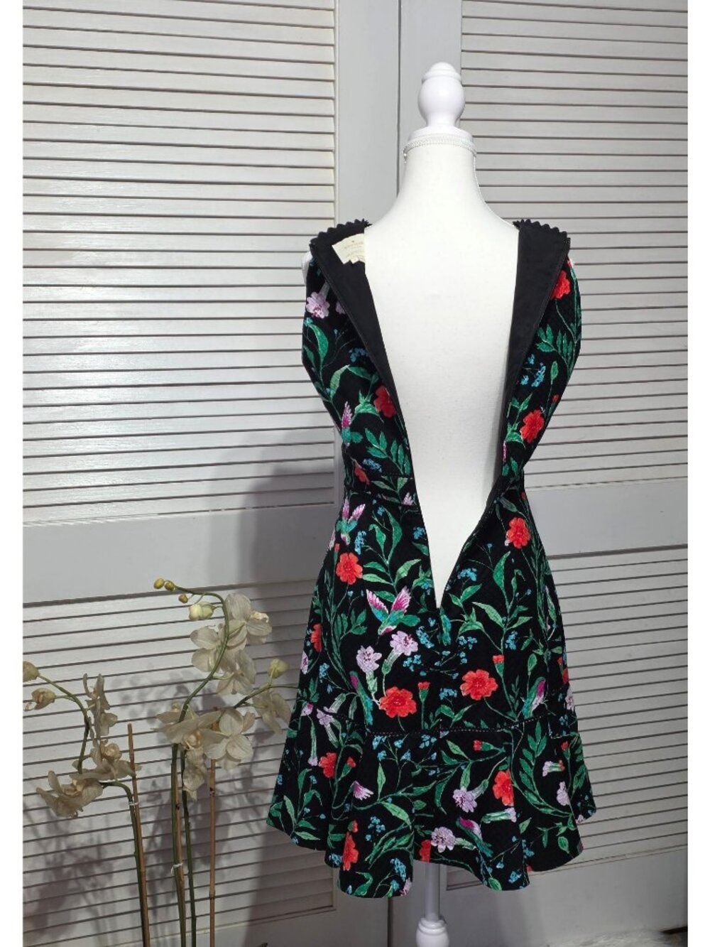 Kate Spade NY Women's Black Floral Jardin Tile Jacquard Mini Dress Size 4 3867 - Picture 11 of 16